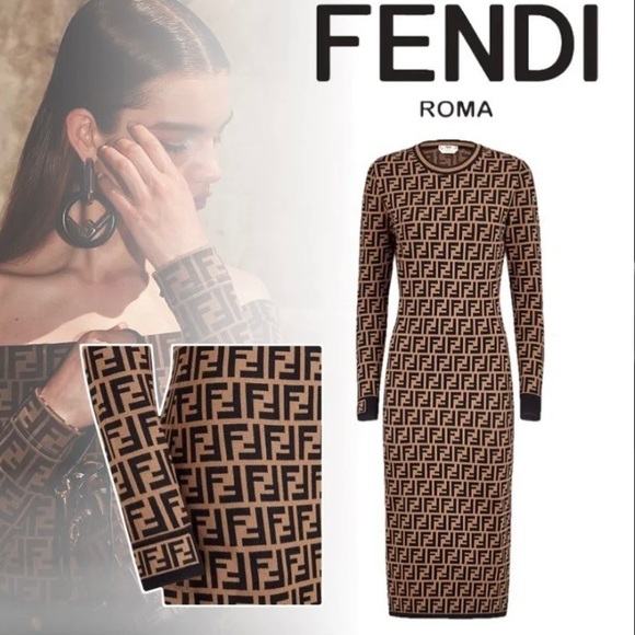 Ff Zucca Monogram Knit Dress 